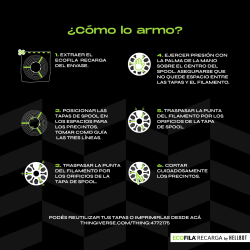Filamento Hellbot ECOFILA RECARGA PLA Cristal 1,75mm 1kg LOCK