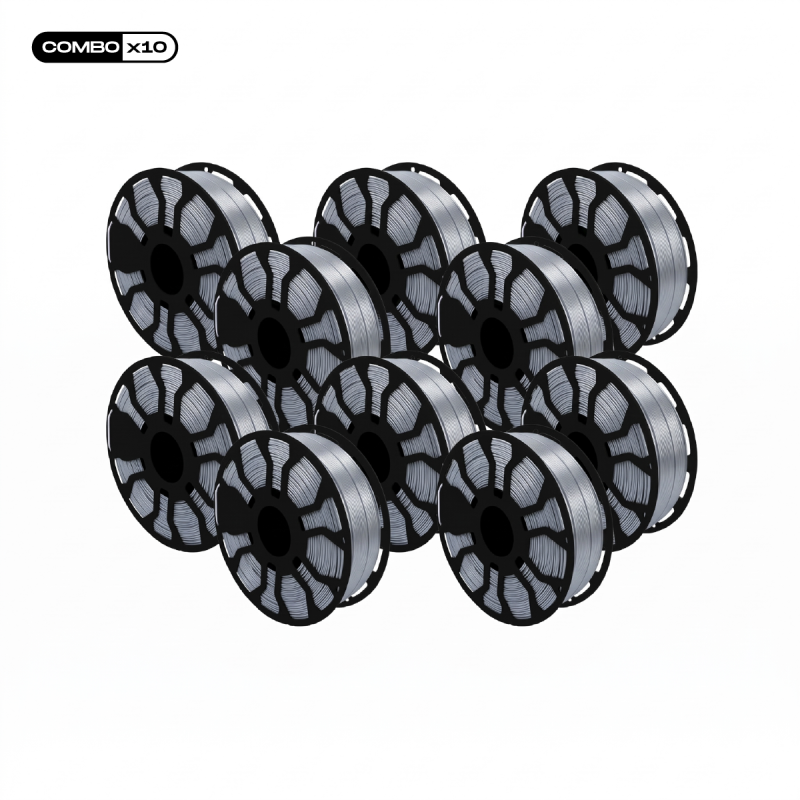 Combo Filamento Hellbot ECOFILA Pla Satinado Gris 10kg 1,75mm
