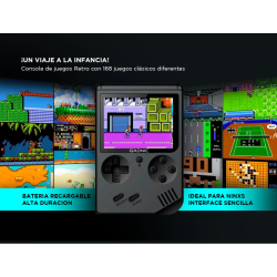 Consola Portátil RETRO 168 juegos con Joystick Adicional para 2 Jugadores