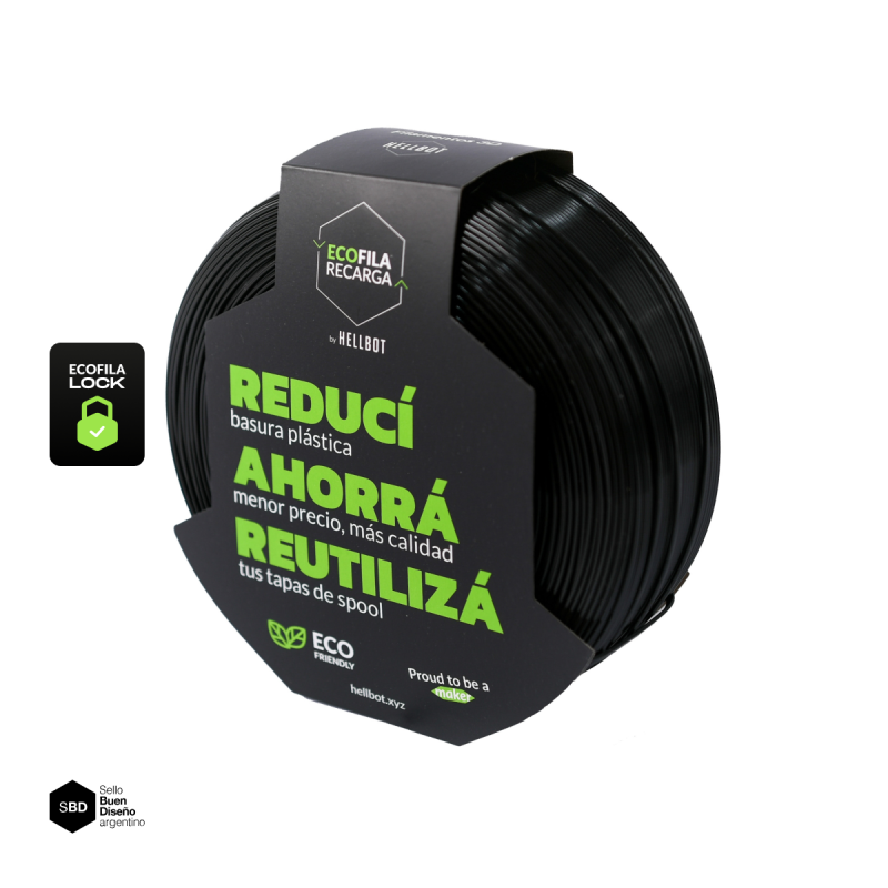Filamento Hellbot ECOFILA RECARGA PLA 1,75mm 1kg LOCK