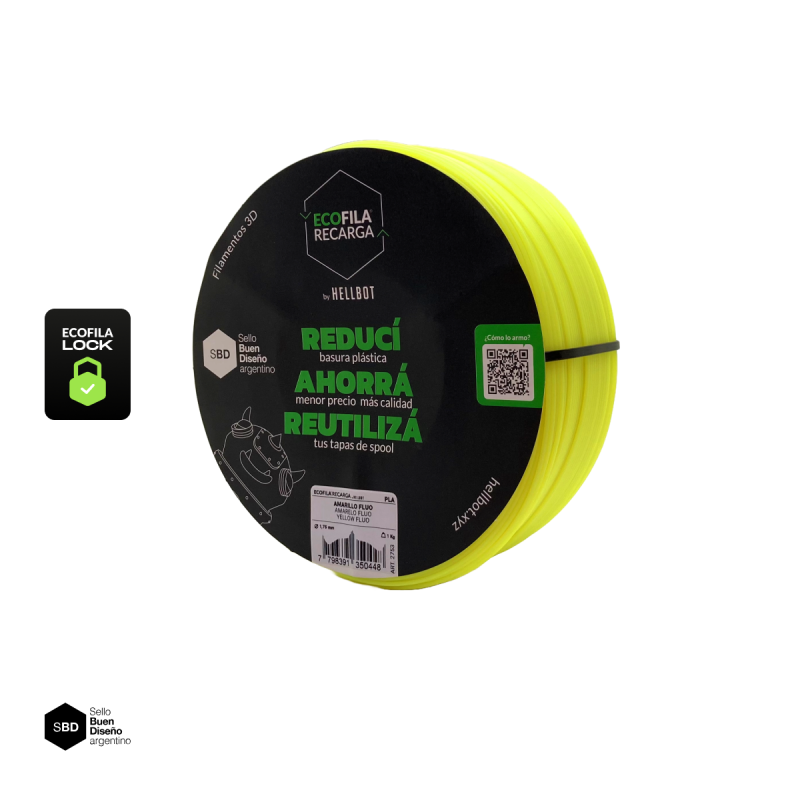 Filamento Hellbot ECOFILA RECARGA PLA 1,75mm 1kg LOCK