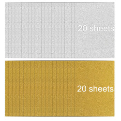 Papel de purpurina dorado Grabado Laser + papel de purpurina plateado