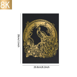 Pack de papel rascado dorado/plateado para Grabado Laser