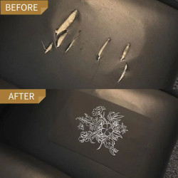 Parche de reparación de cuero negro para Grabado Laser