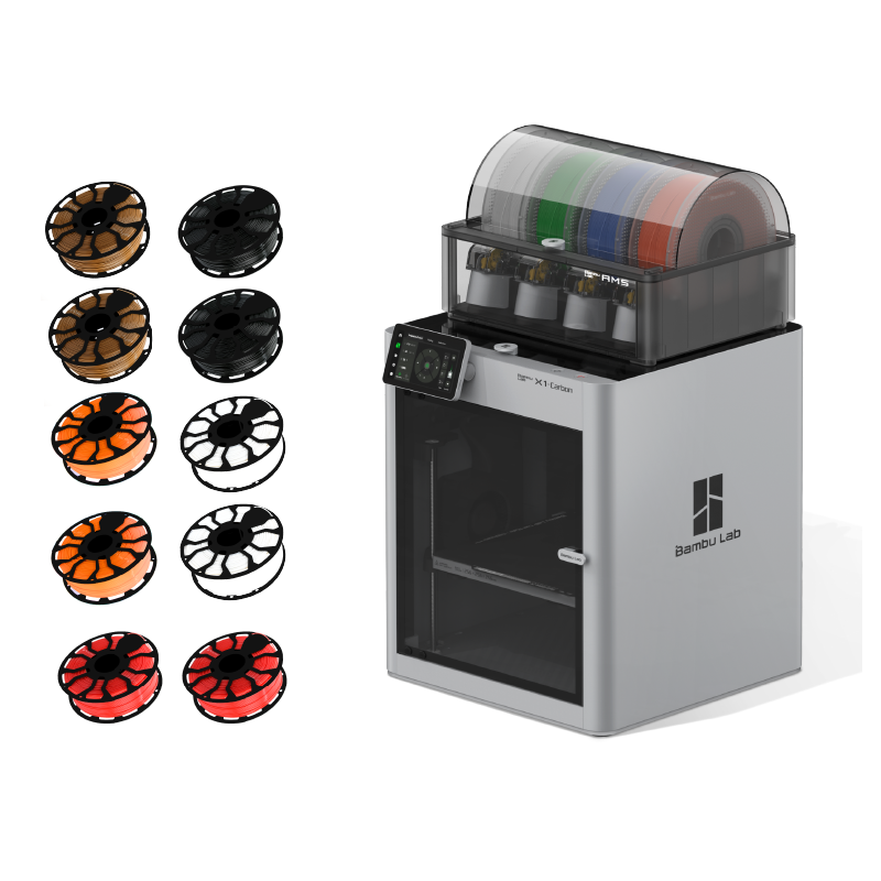 Combo Impresora 3D Bambu Lab X1 Carbon Combo multicolor AMS + 10kg Filamento Hellbot