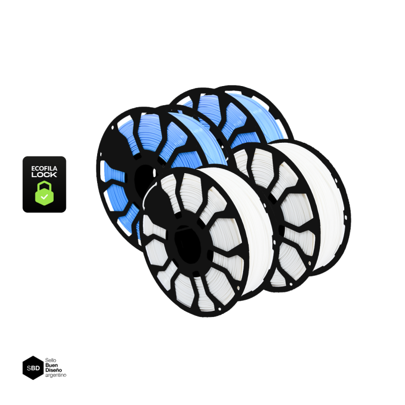 Filamento Hellbot ECOFILA PLA con carrete inyectado Combo 4kg Seleccion Argentina