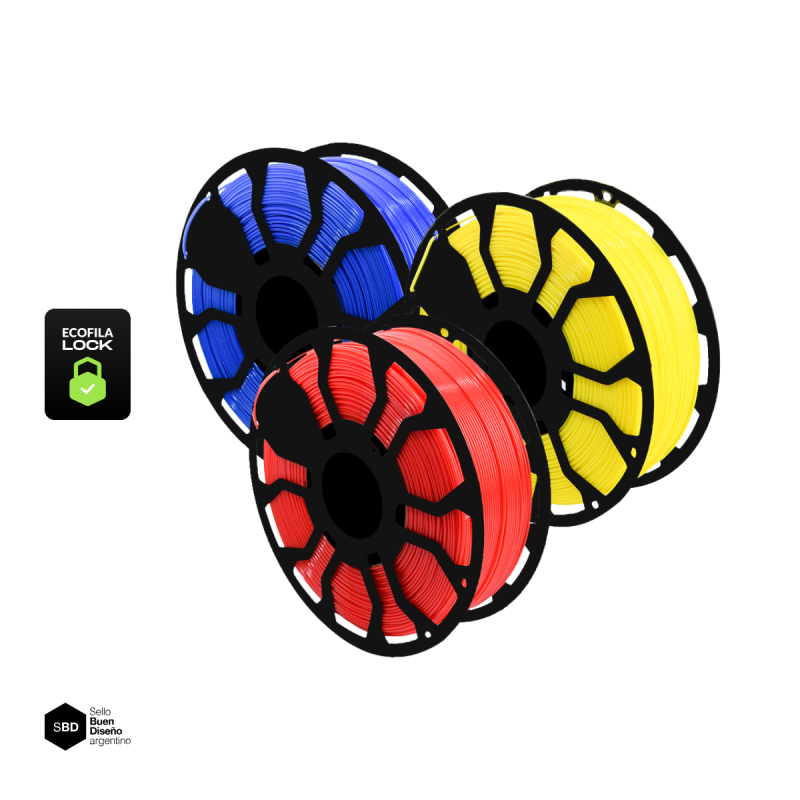 Combo Filamento Hellbot ECOFILA Pla Primarios 3kg 1,75mm